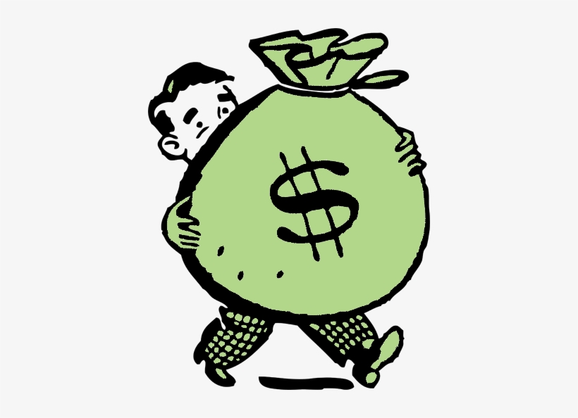 cartoon holding money bag